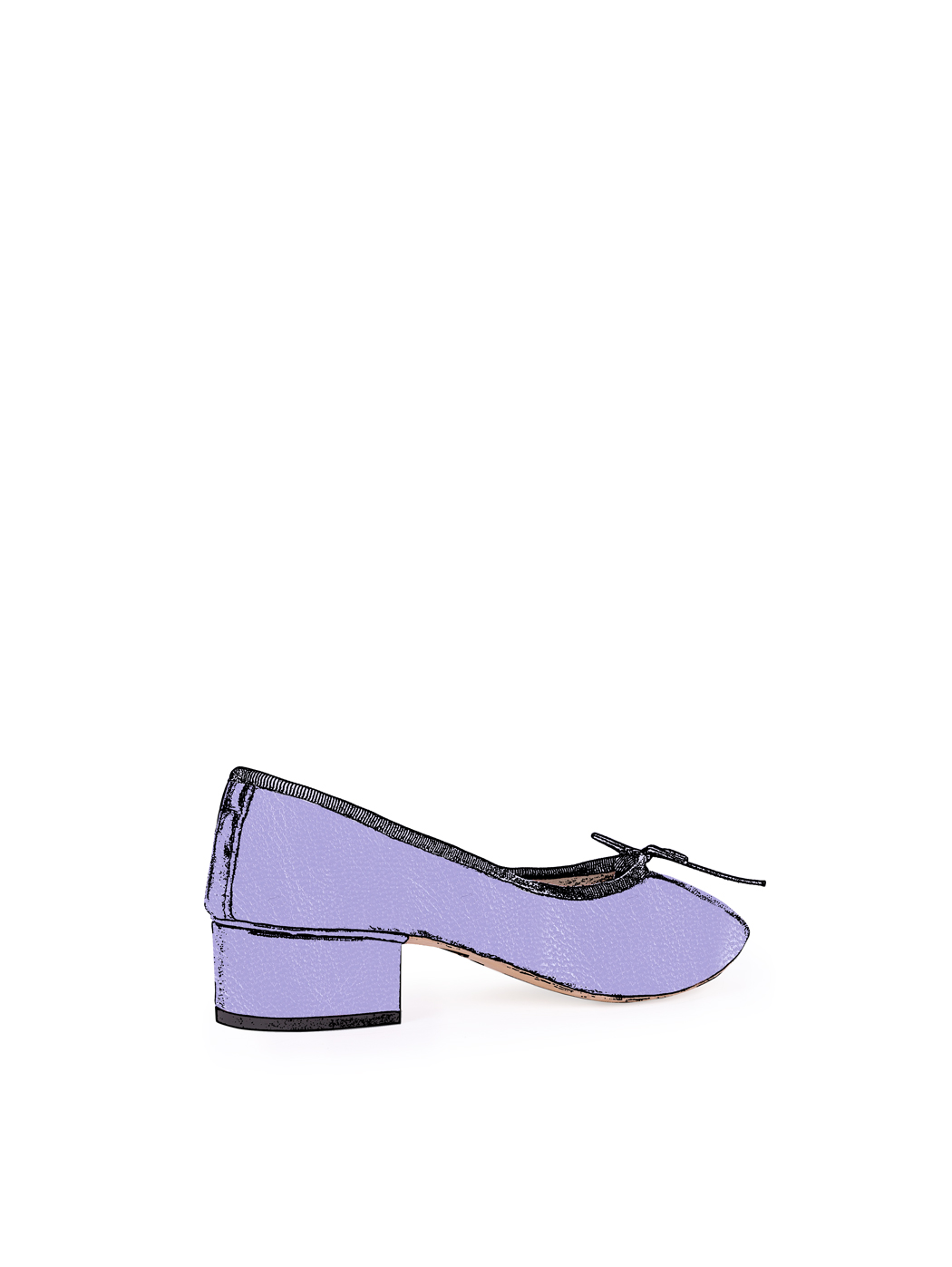 Ballet Pumps Block Heel - Light Purple Nappa