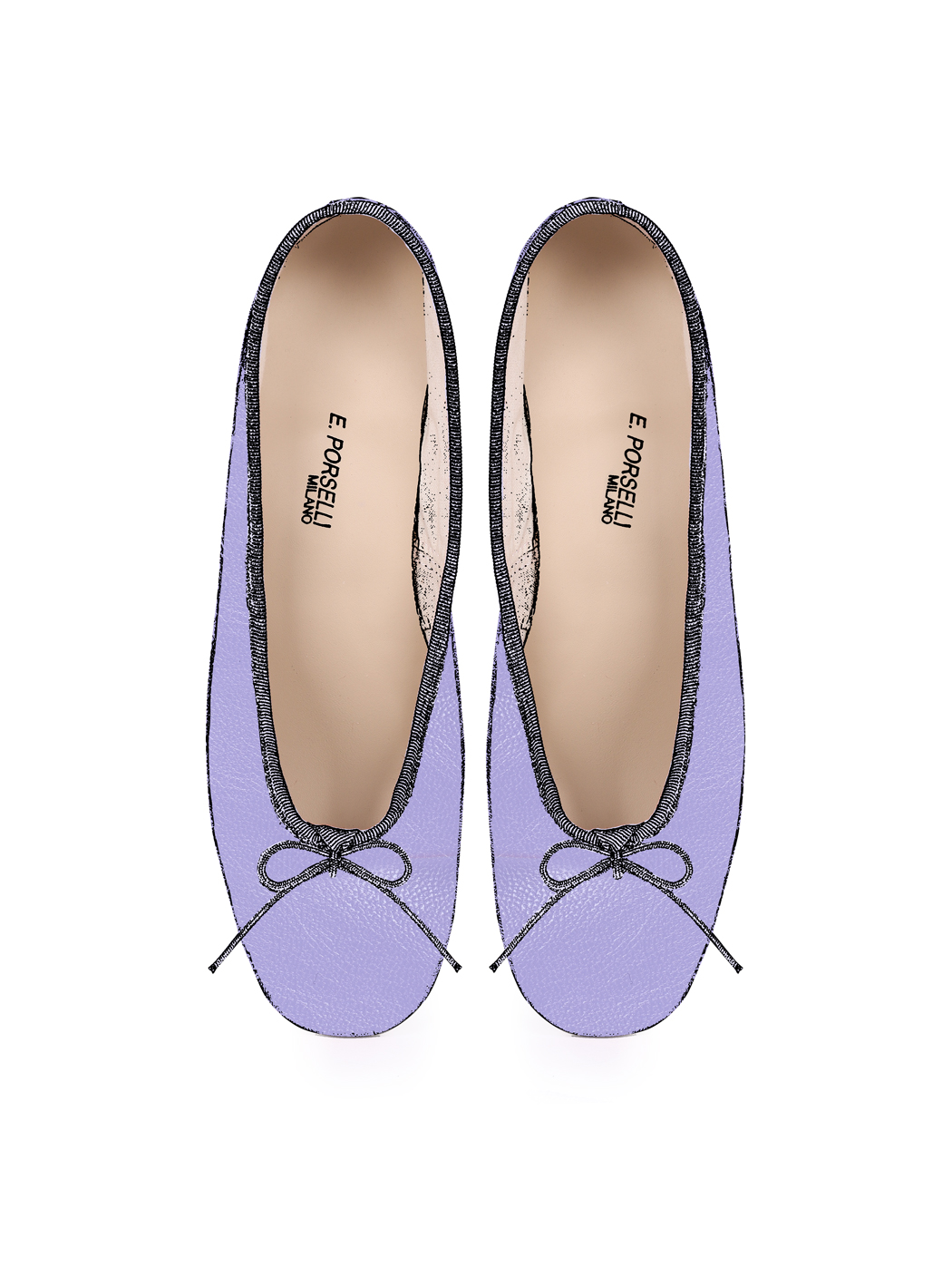 Ballet Pumps Block Heel - Light Purple Nappa