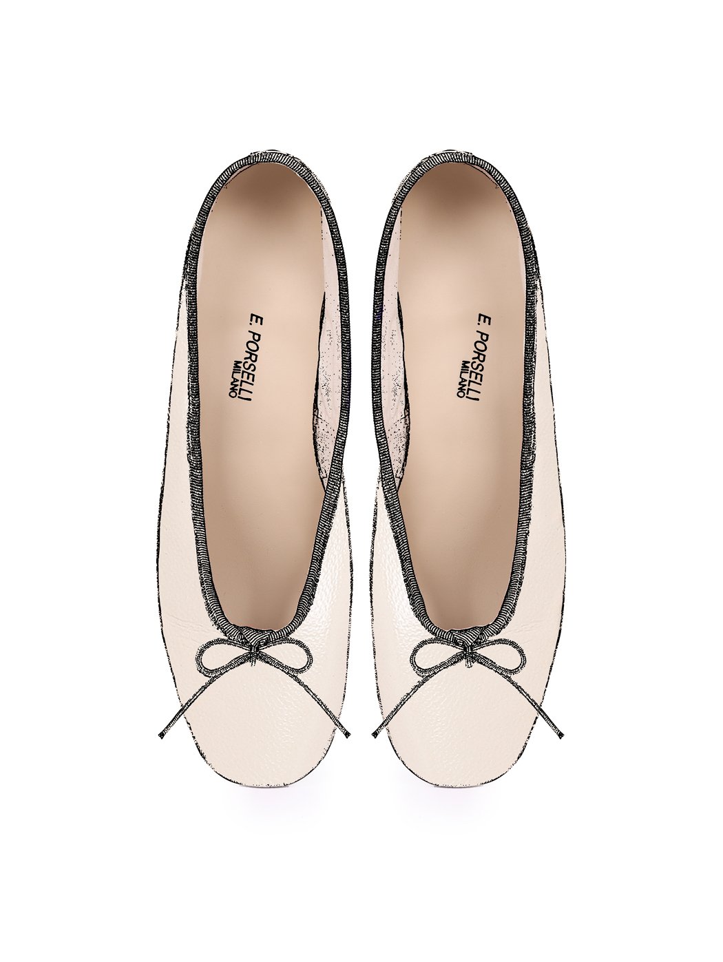 Ballet Pumps Block Heel - Bone Nappa