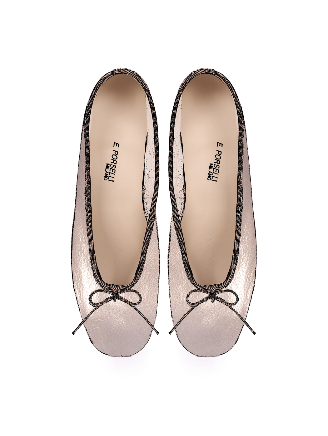 Ballet Pumps Block Heel - Bronze Metallic Nappa