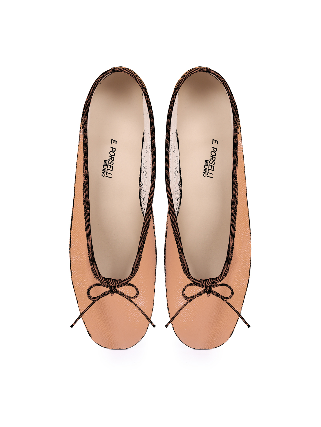 Ballet Pumps Block Heel - Tan Nappa