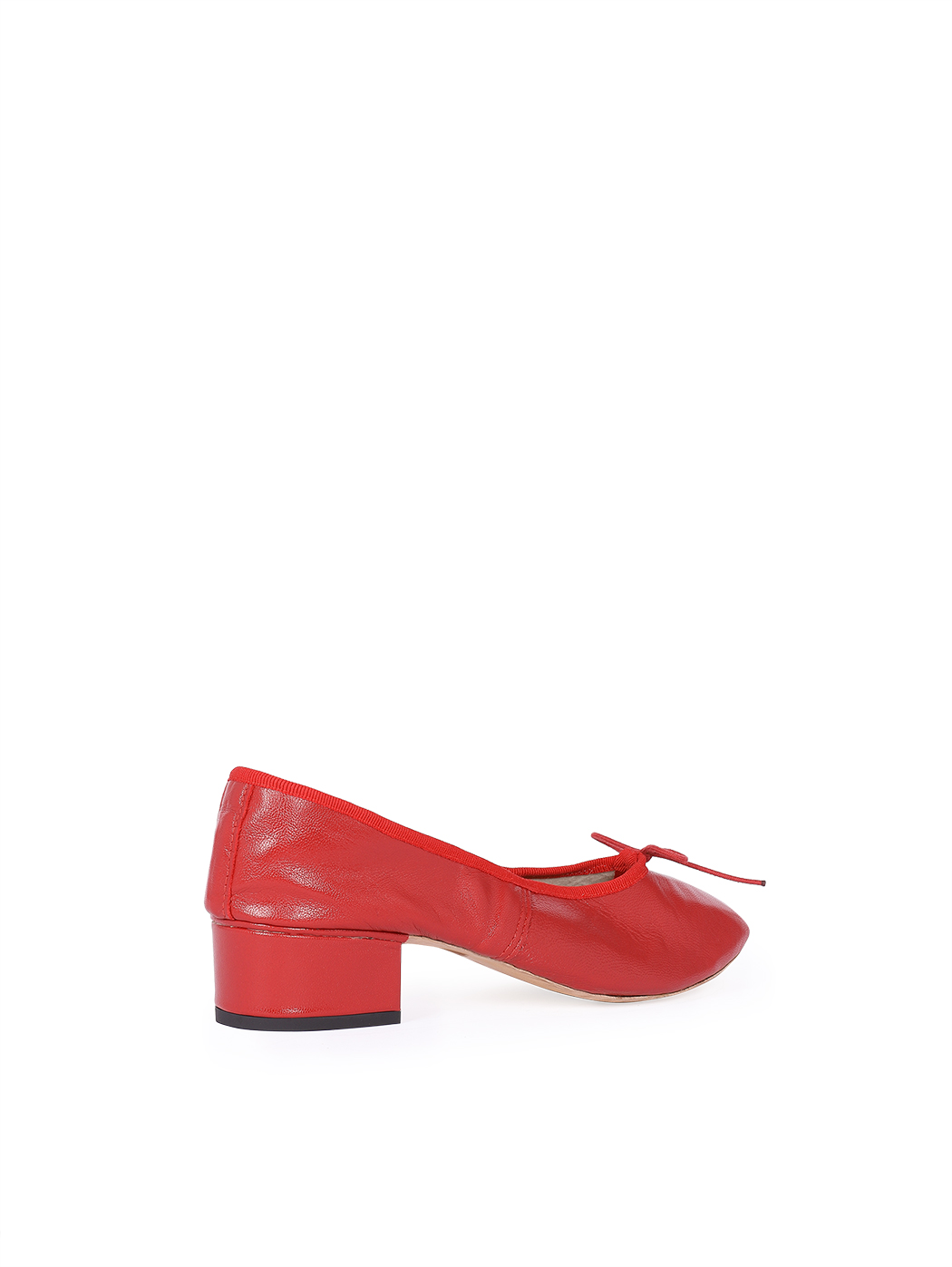 Ballet Pumps Block Heel - Red Nappa