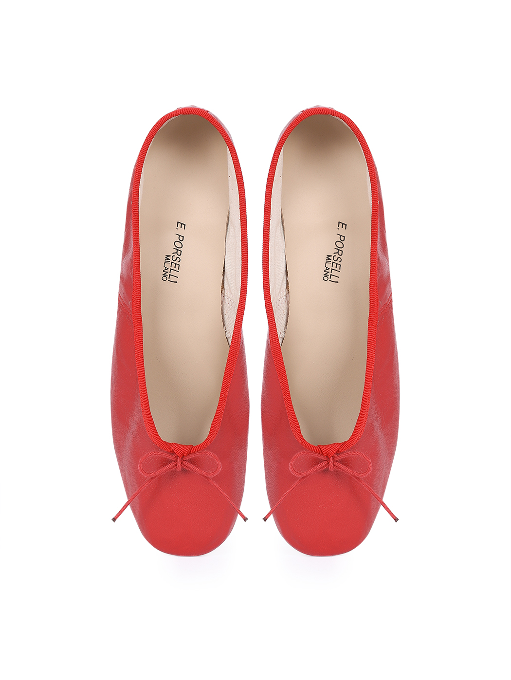 Ballet Pumps Block Heel - Red Nappa