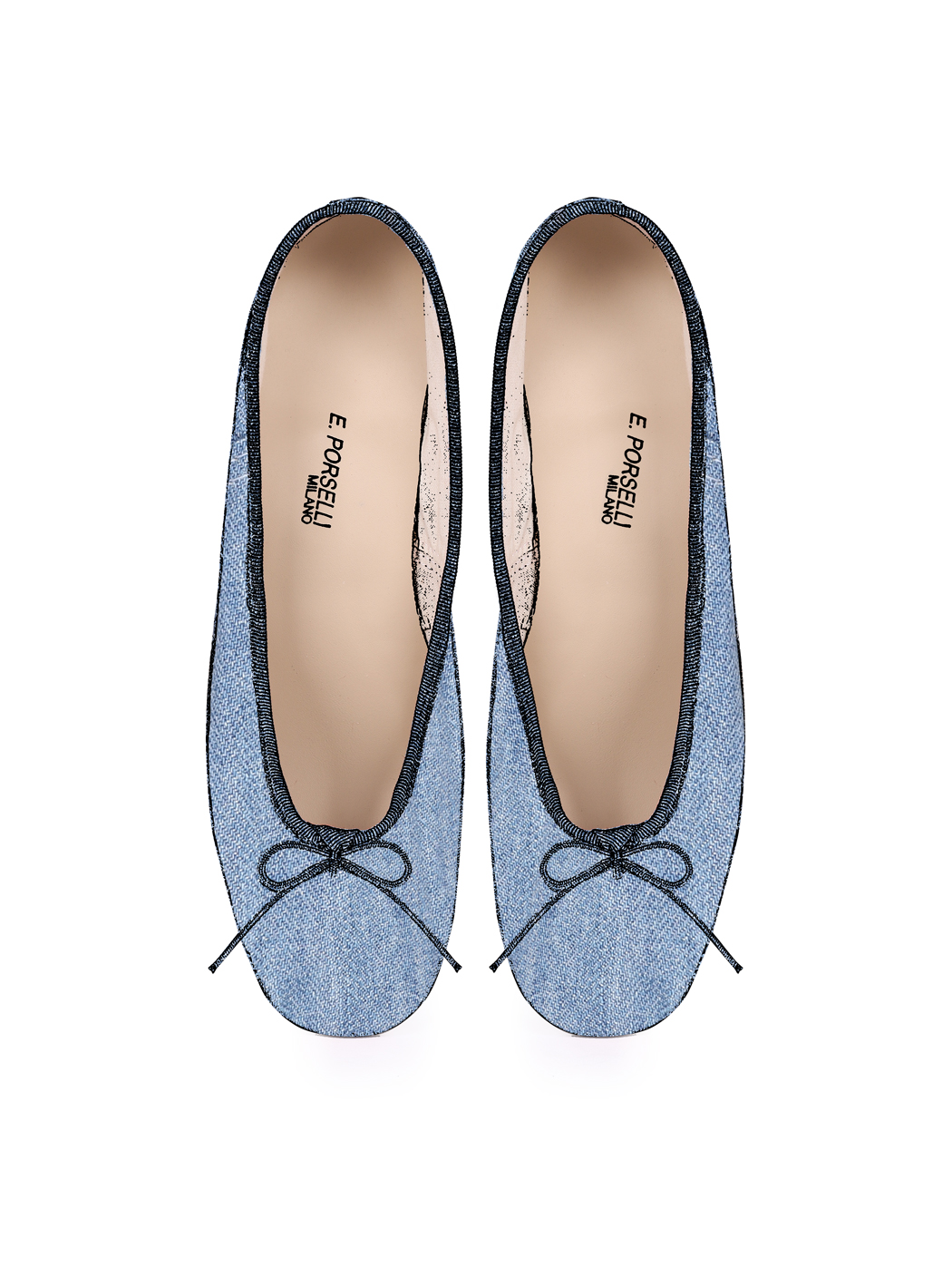 Ballet Pumps Block Heel Denim 54-Denim