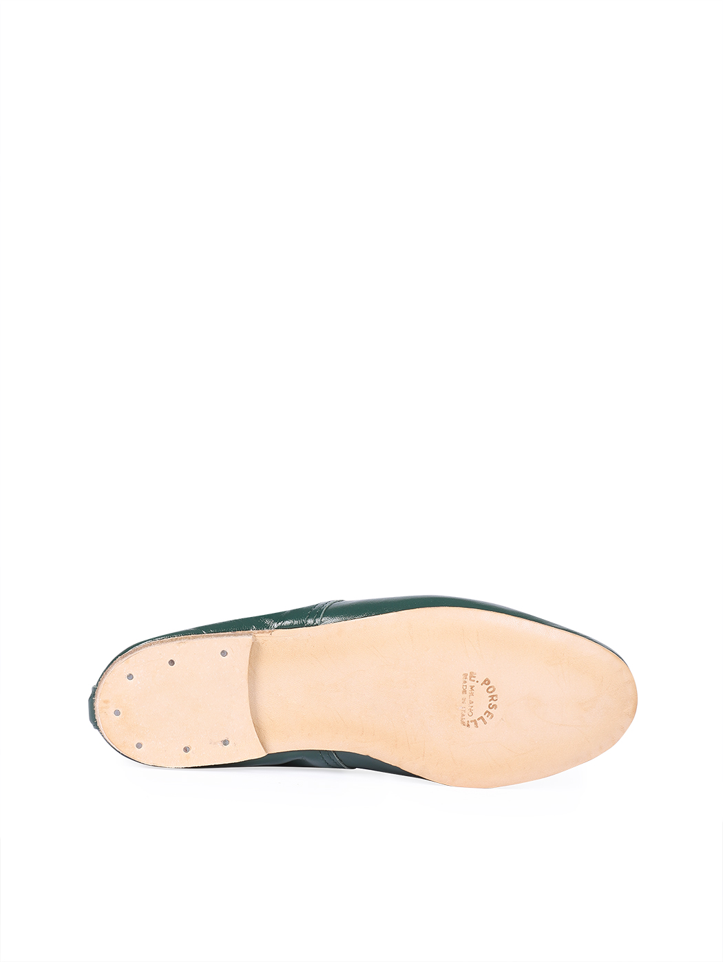 Ballet Flats Dark Green Dark Brown Trim