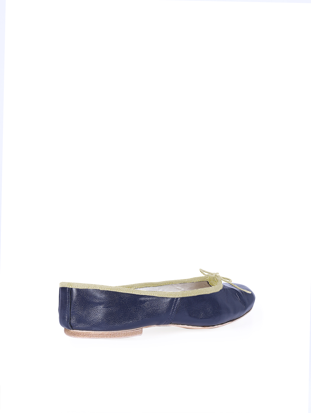 Ballet Flats Dark Blue Bone Trim