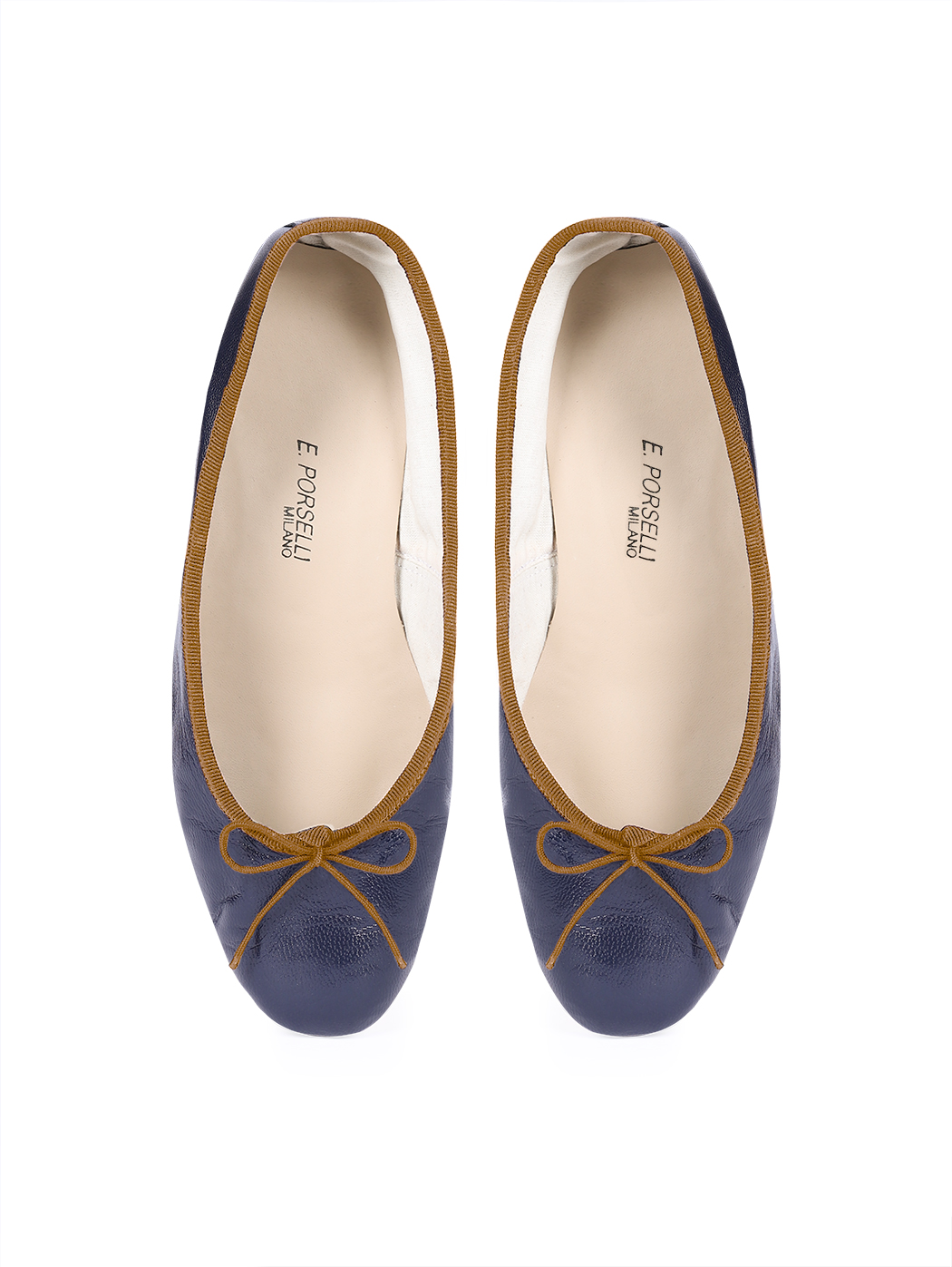 Ballerine DS Blu Scuro Filo Marrone