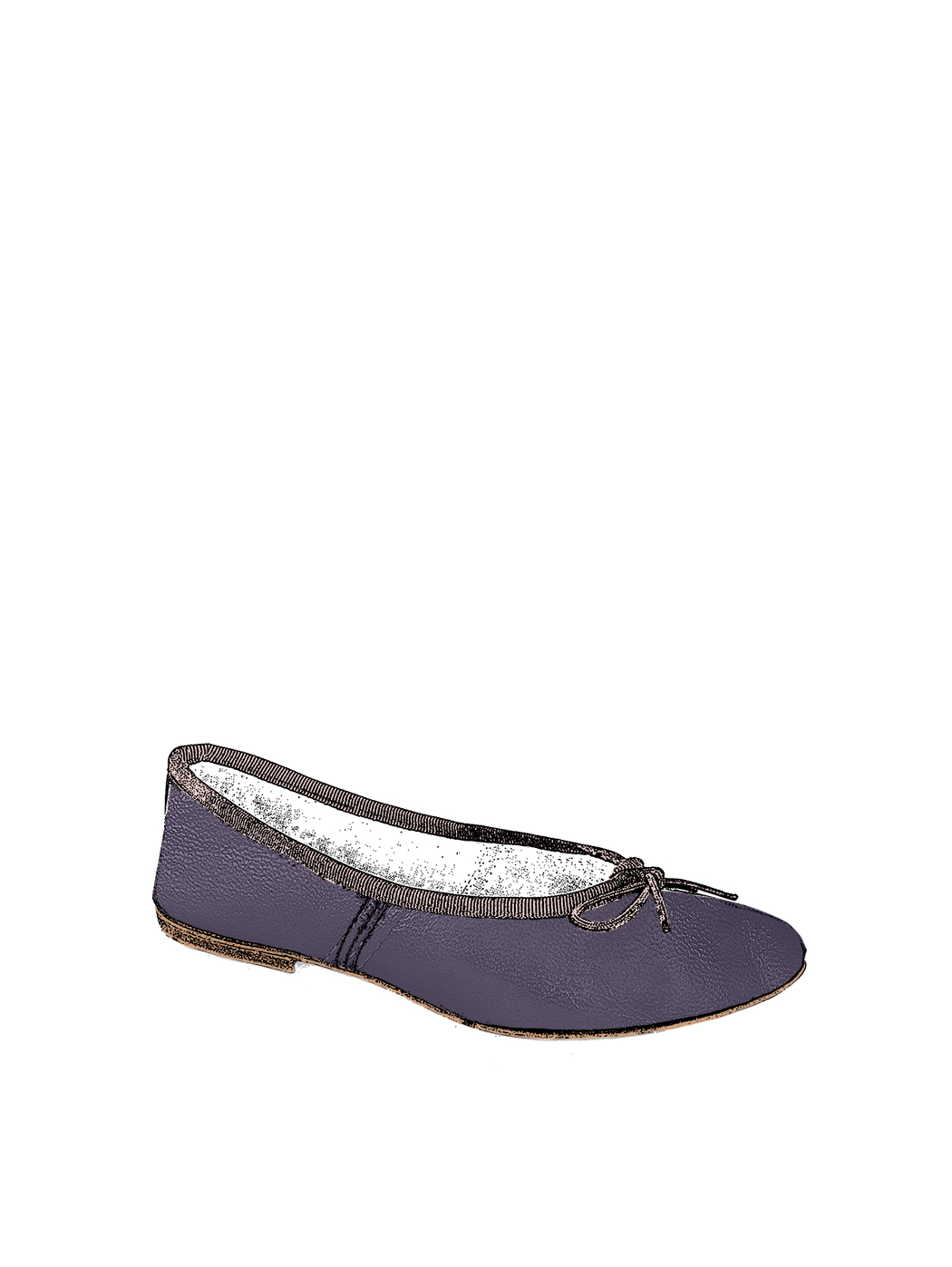 Ballet Flats Dark Purple Pink Trim