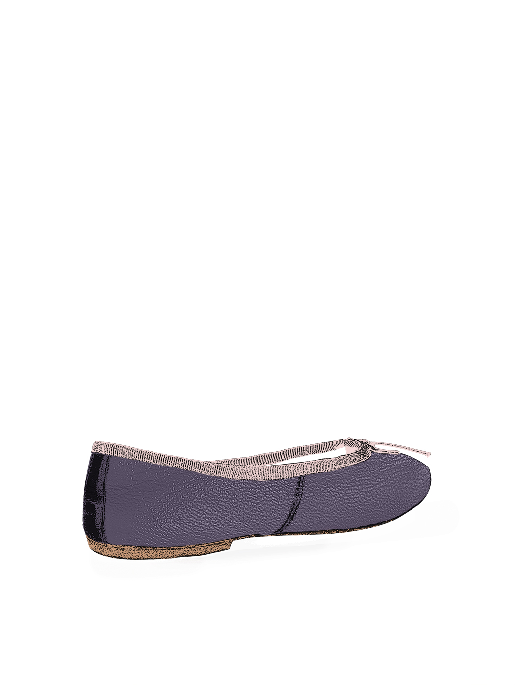 Ballet Flats Dark Purple Pink Trim