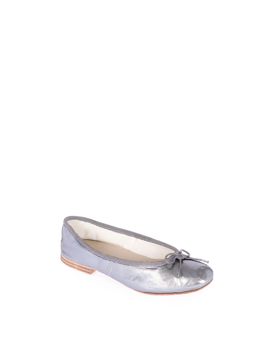 Ballet Flats Metallic Silver Double Hell 16-Silver (Metallic)