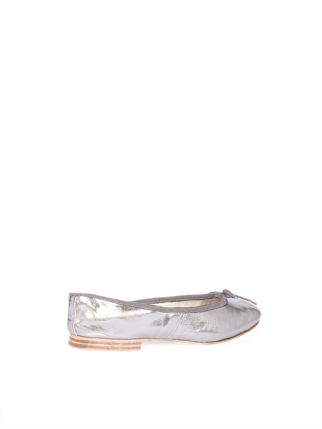 Ballet Flats Metallic Silver Double Hell 16-Silver (Metallic)