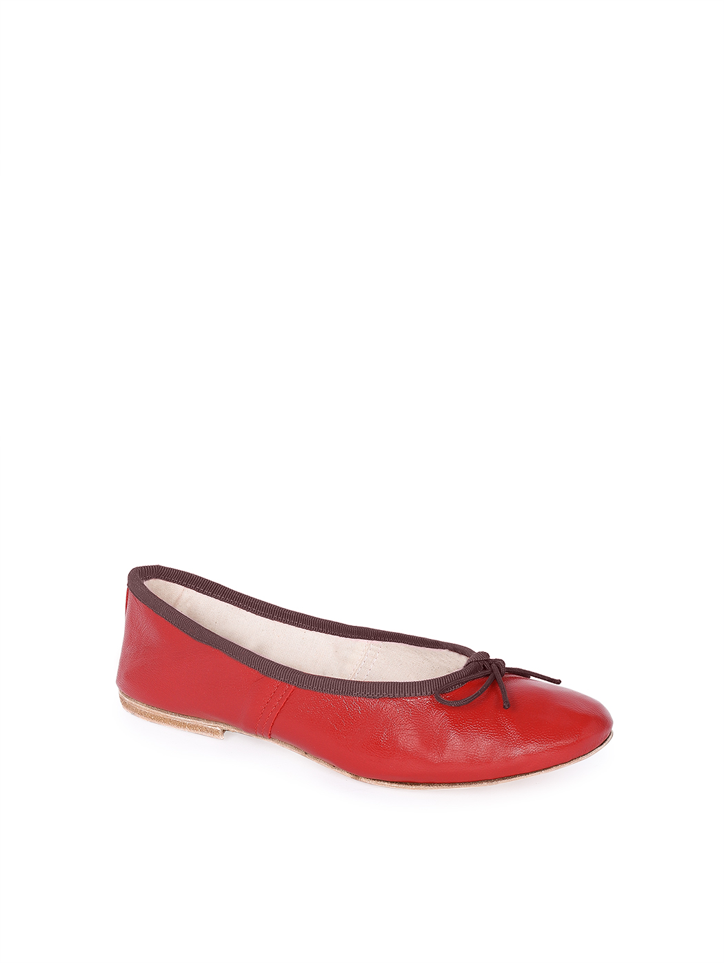 Ballet Flats Red Bordeaux Trim