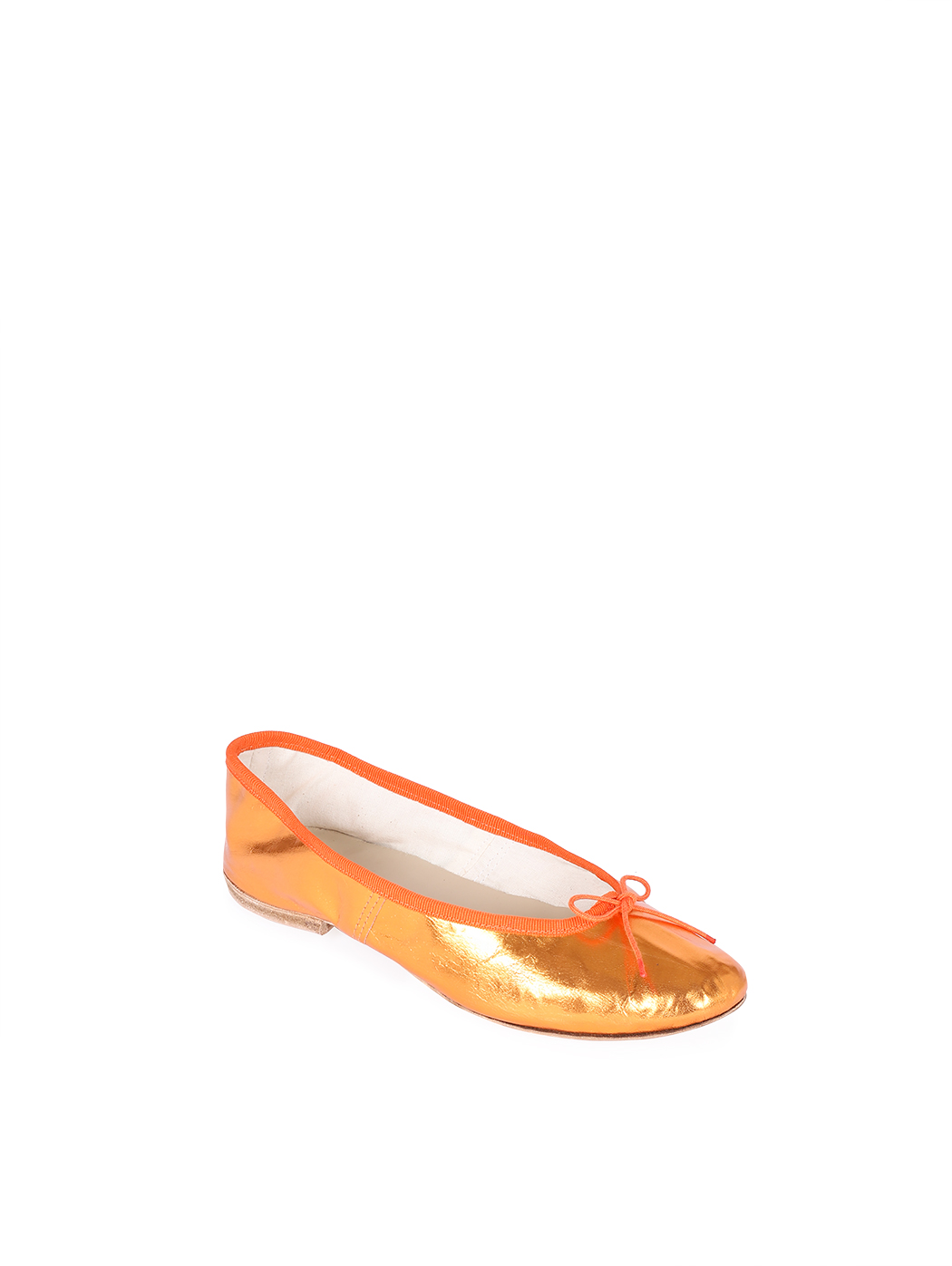 Ballet Flats Orange Metallic