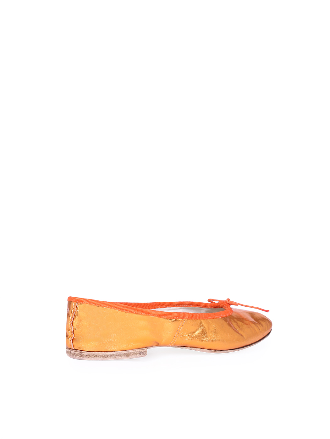 Ballet Flats Orange Metallic