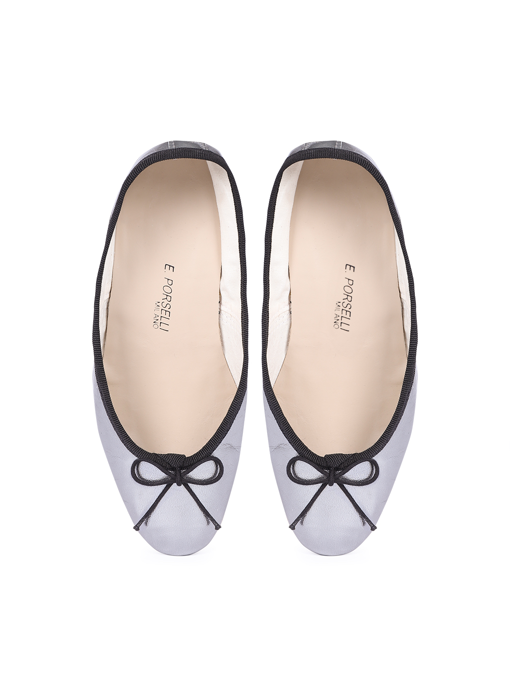 Ballet Flats Gunmetal Black Trim