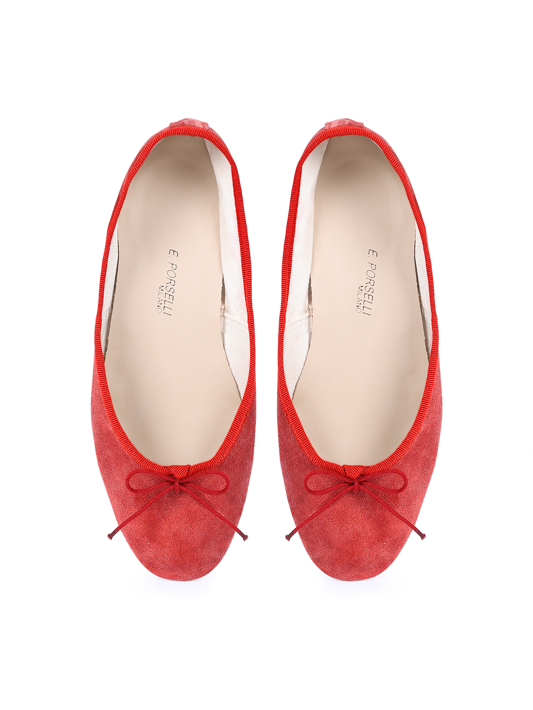 Ballet Flats Red Suede