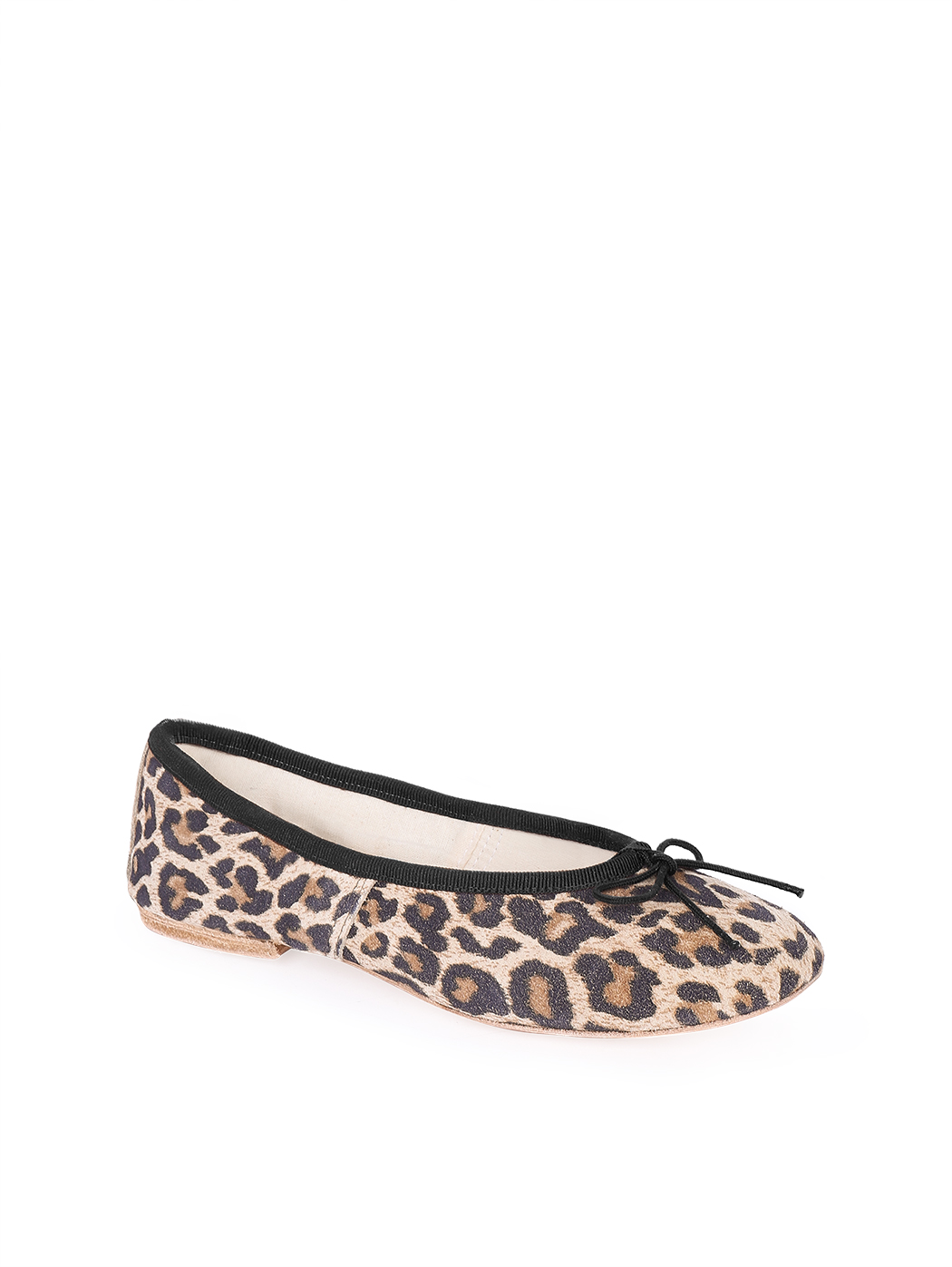 Ballet Flats Leopard Suede Black Trim