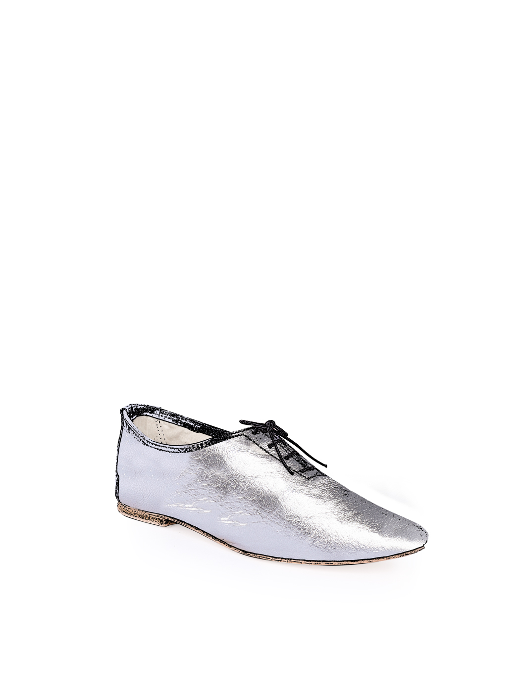 Jazz Dance Ballet Flat Shoes Silver 16-Silver Metallic