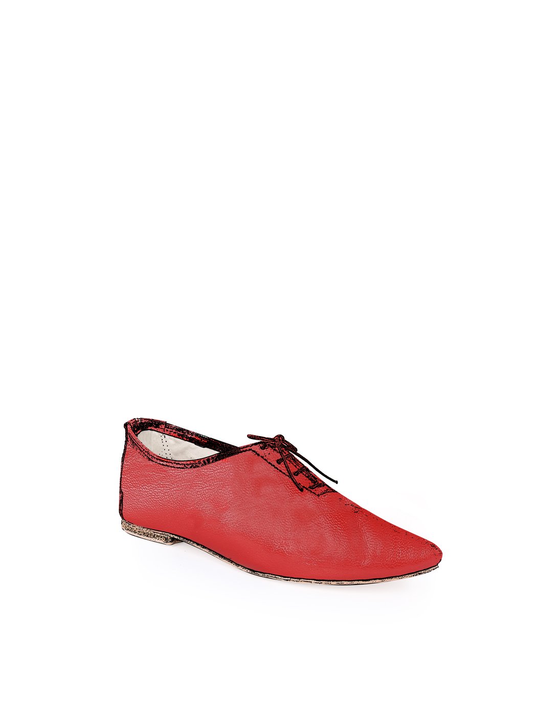 Jazz Dance Ballet Flat Shoes Red 45-Red