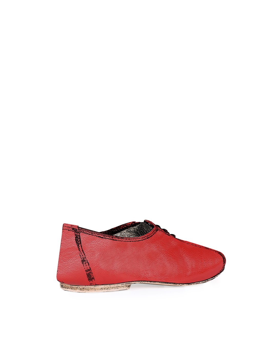 Jazz Dance Ballet Flat Shoes Red 45-Red