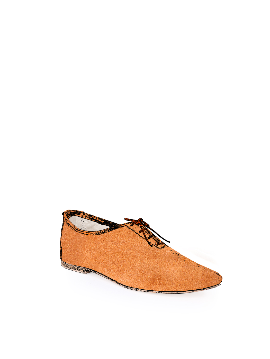 Jazz Dance Ballet Flat Shoes Orange Suede C03-Orange