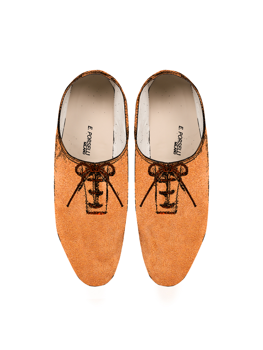 Jazz Dance Ballet Flat Shoes Orange Suede C03-Orange