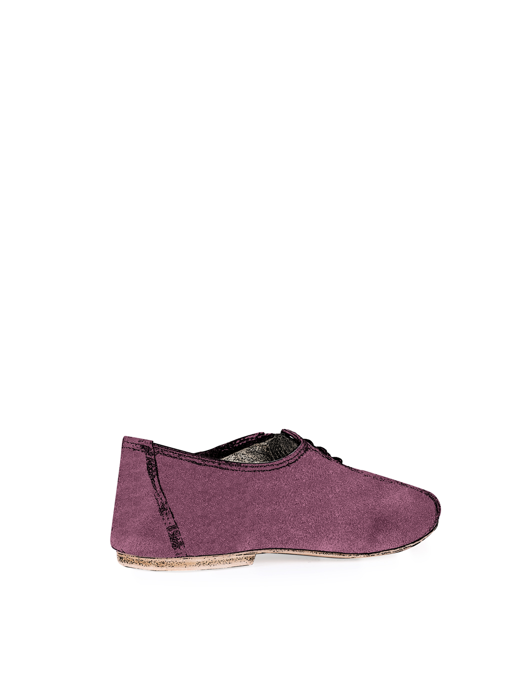 Jazz Dance Ballet Flat Shoes Bordeaux Suede C05-Bordeaux