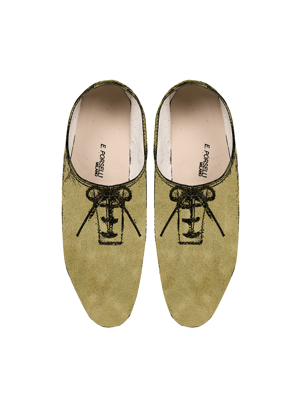 Jazz Dance Ballet Flat Shoes Olive Green Suede C06-Olive Green