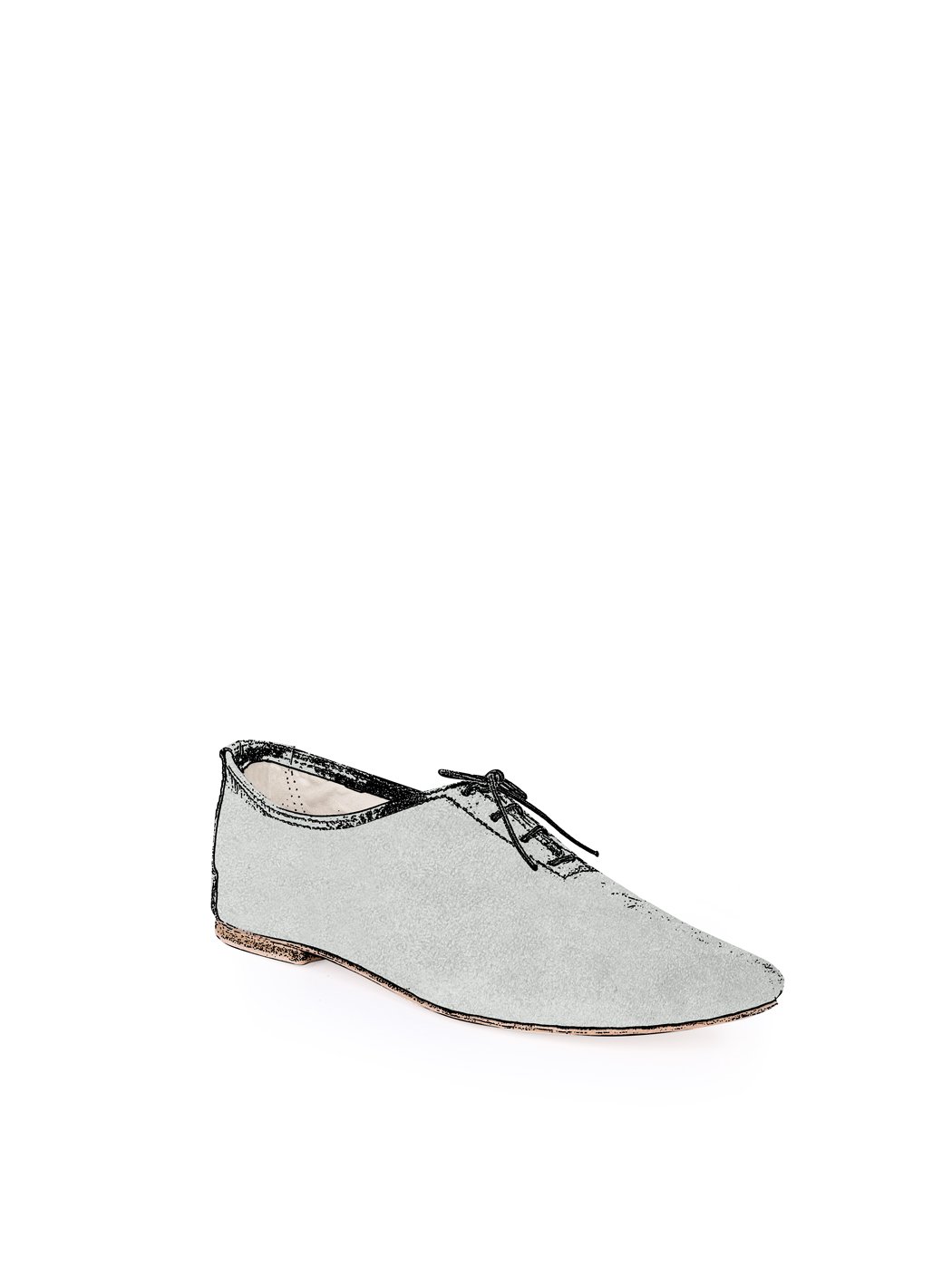 Jazz Dance Ballet Flat Shoes Light Grey Suede C07-Light Grey