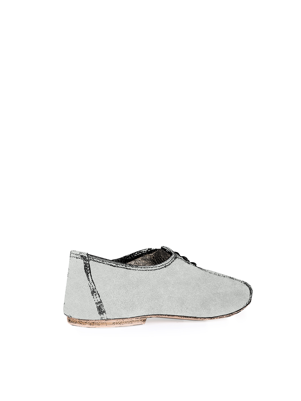 Jazz Dance Ballet Flat Shoes Light Grey Suede C07-Light Grey