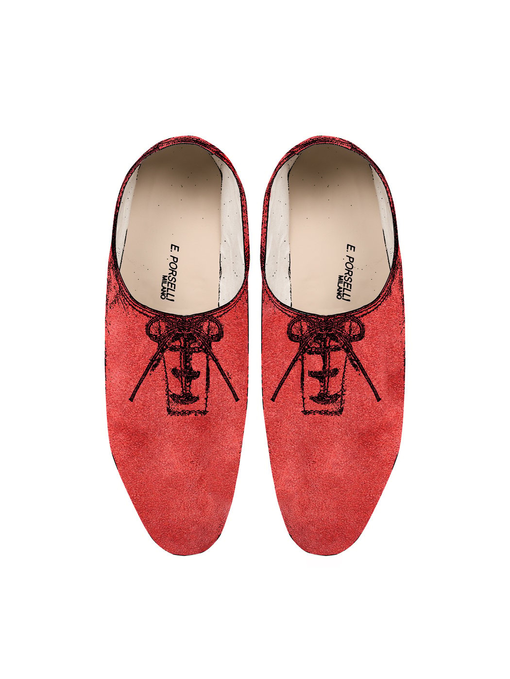 Jazz Dance Ballet Flat Shoes Red Suede C08-Red