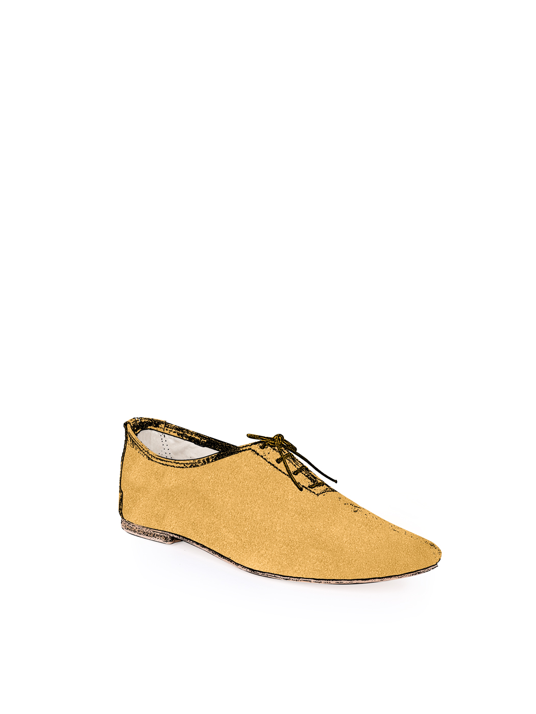 Jazz Dance Ballet Flat Shoes Mustard Suede C10-Mustard 