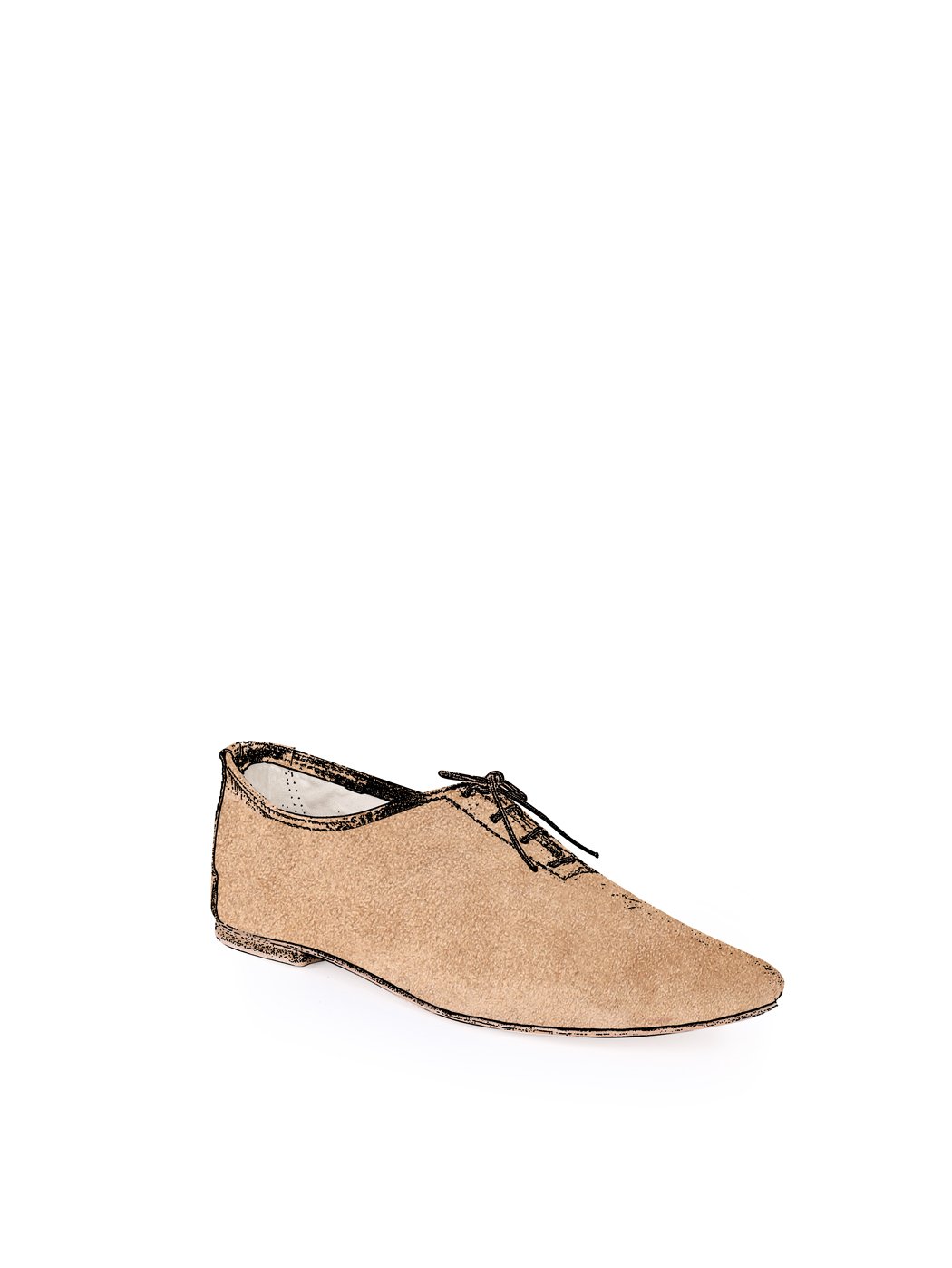 Jazz Dance Ballet Flat Shoes Light Brown Suede C15-Light Brown