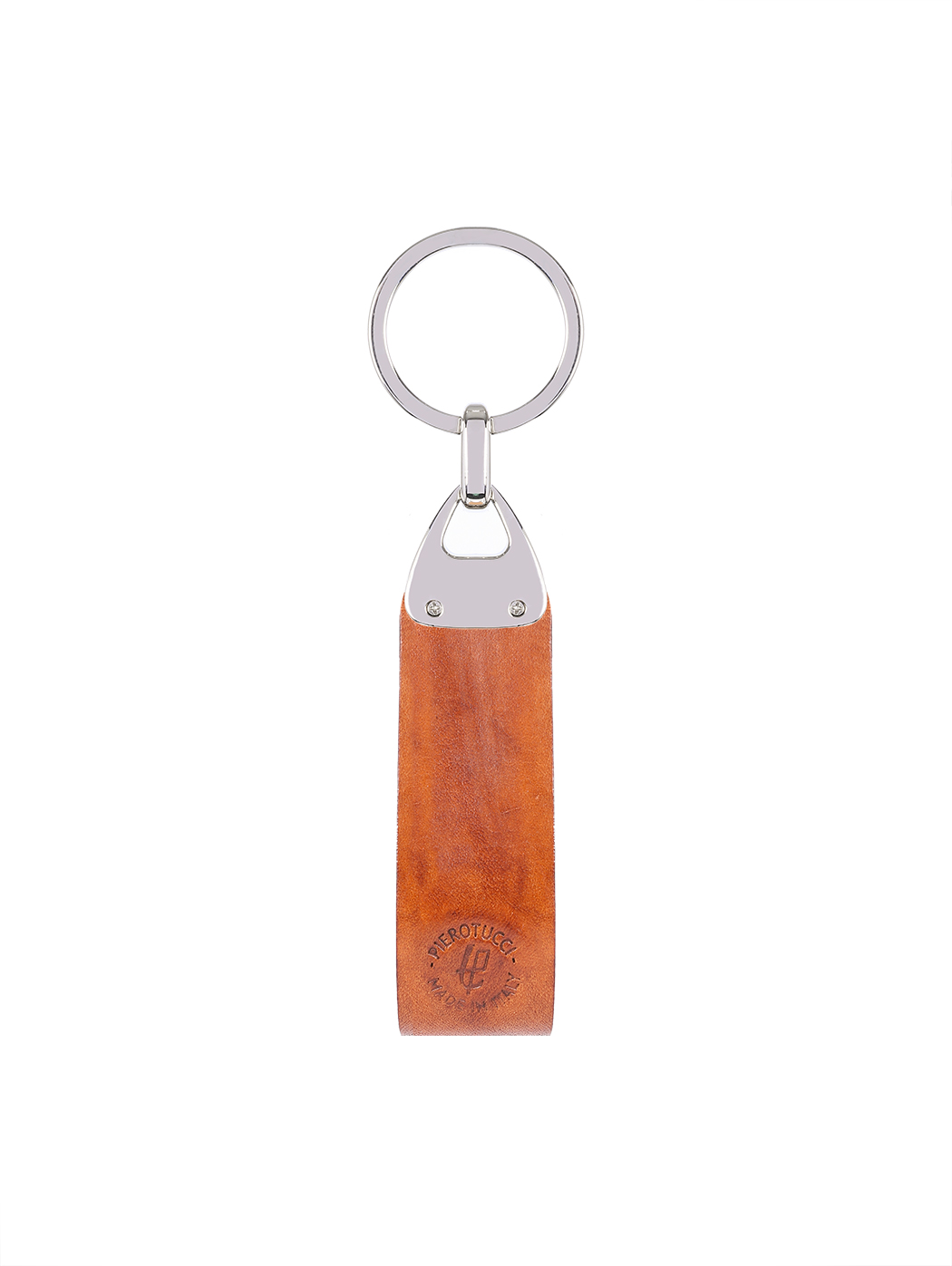 Weaved Fishbone Cuoio Leather Key Ring Tan