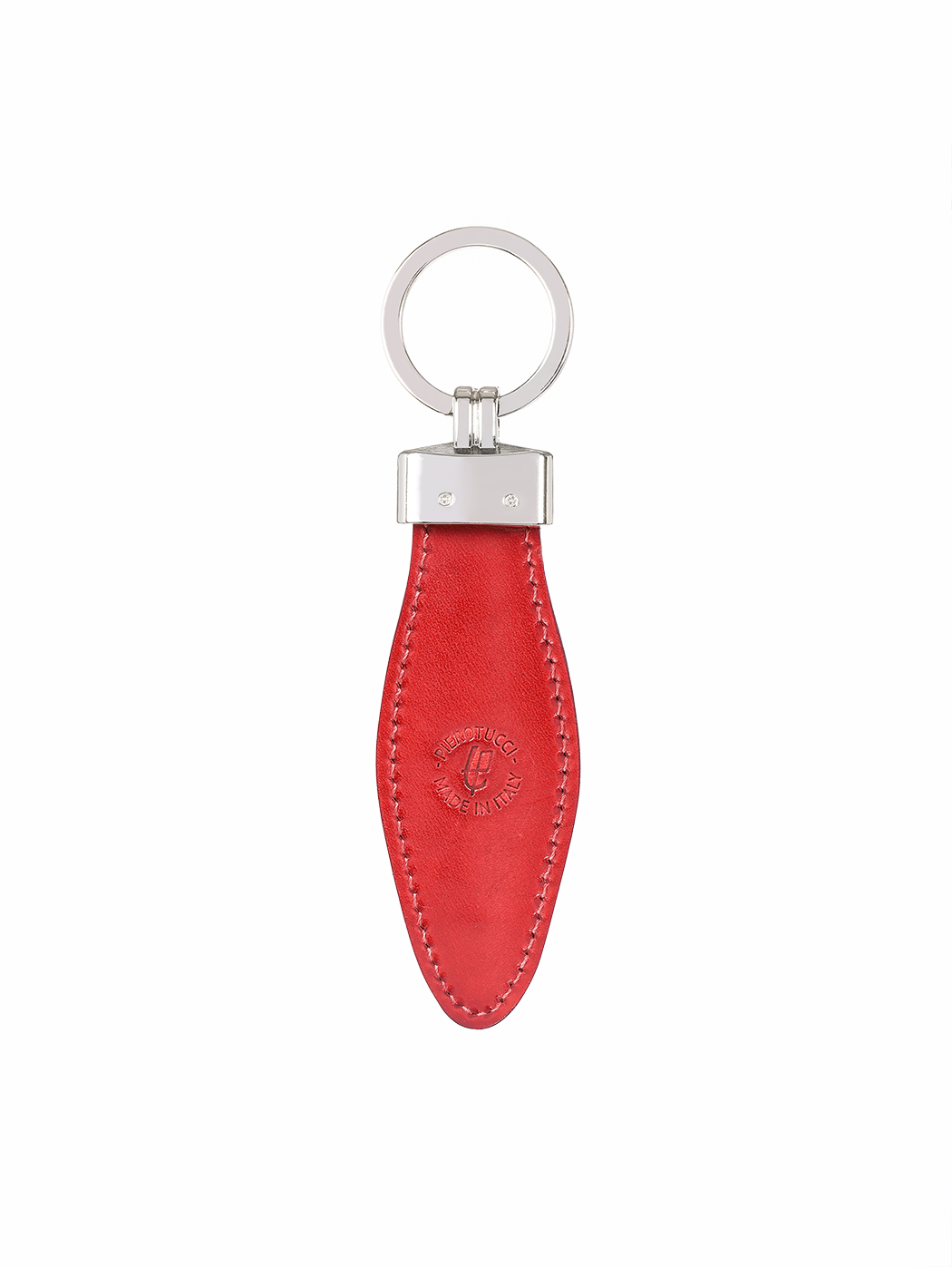 Weaved Fishtail Cuoio Leather Key Ring Red