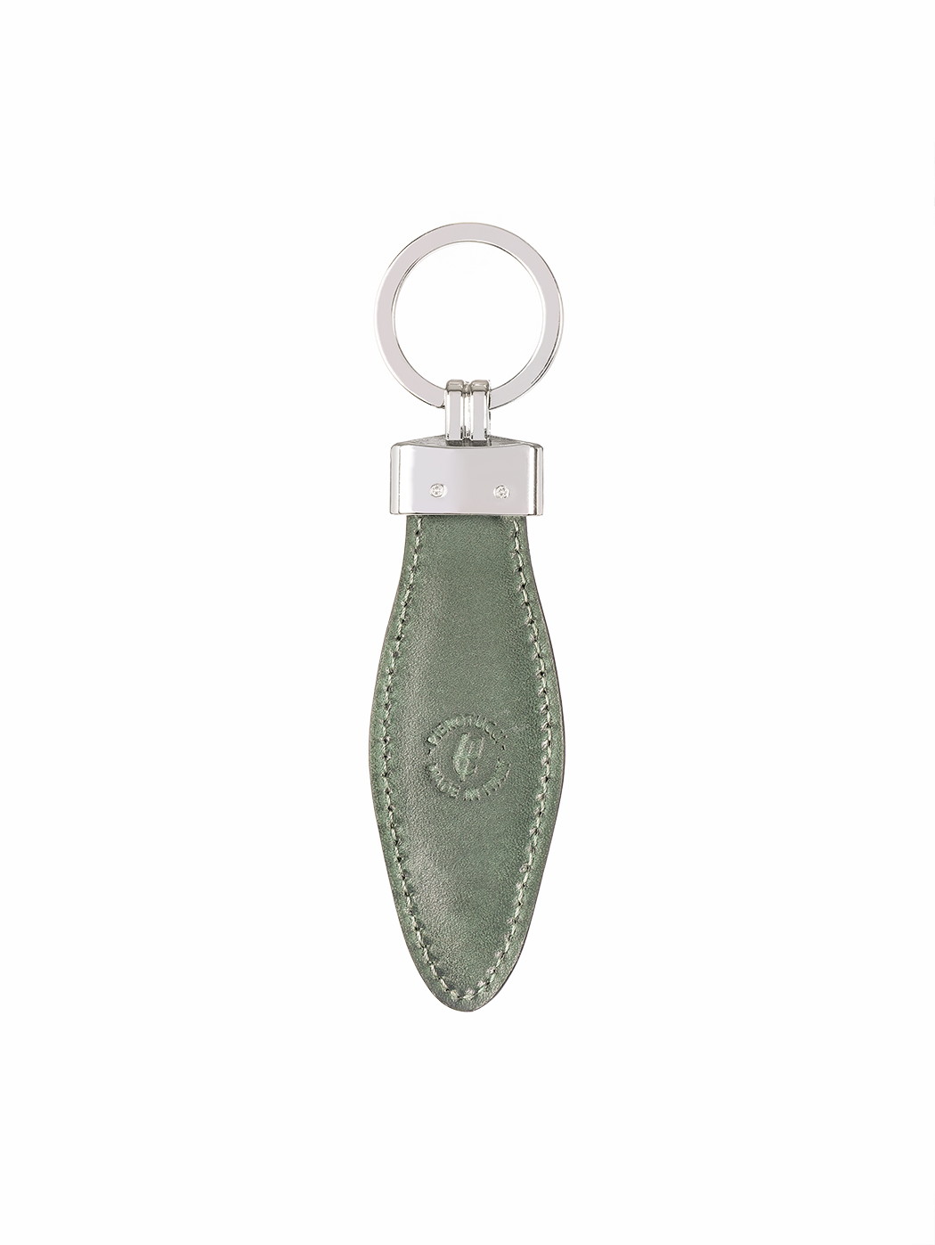 Weaved Fishtail Cuoio Leather Key Ring Green