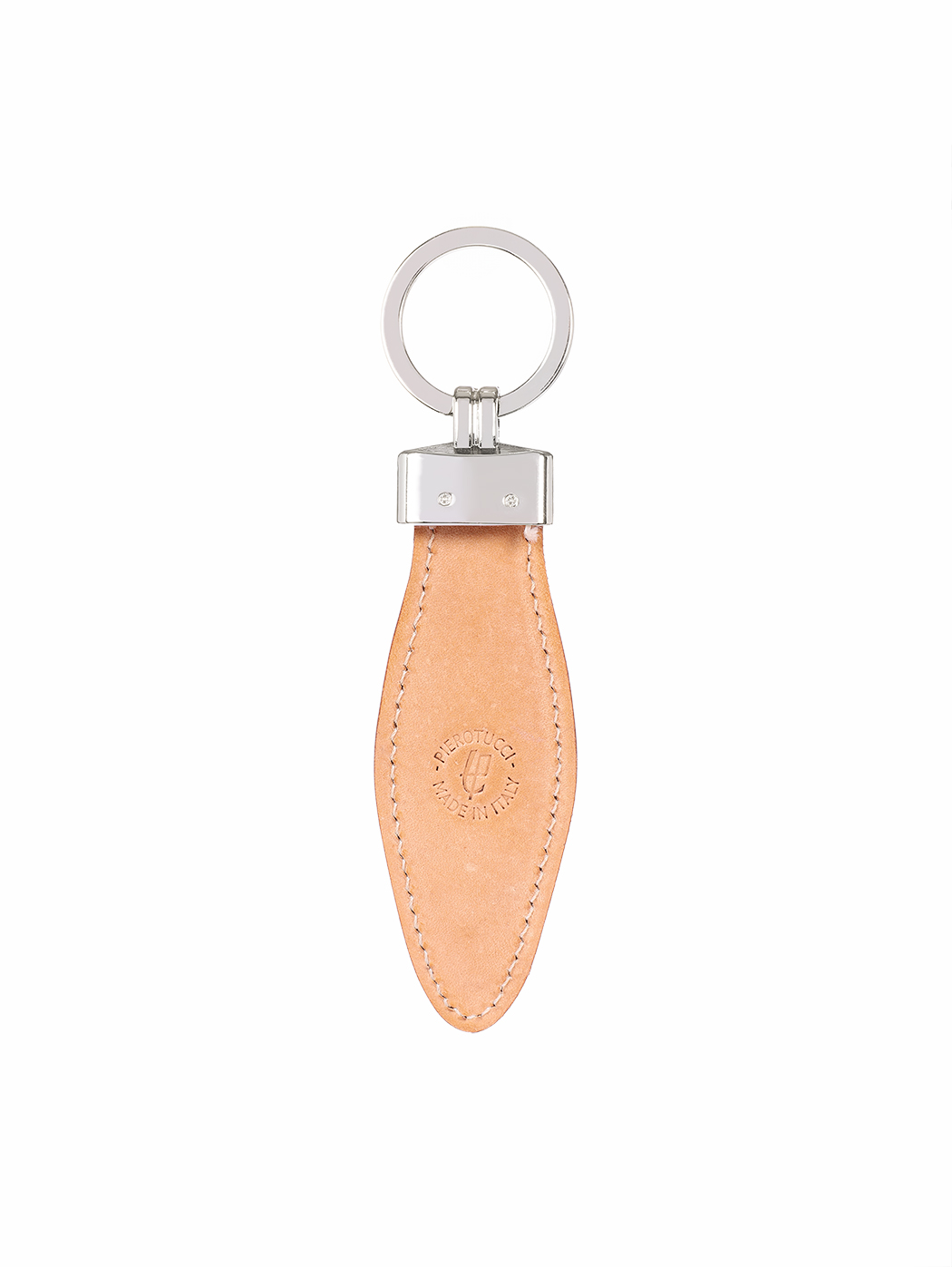 Weaved Fishtail Cuoio Leather Key Ring Natural