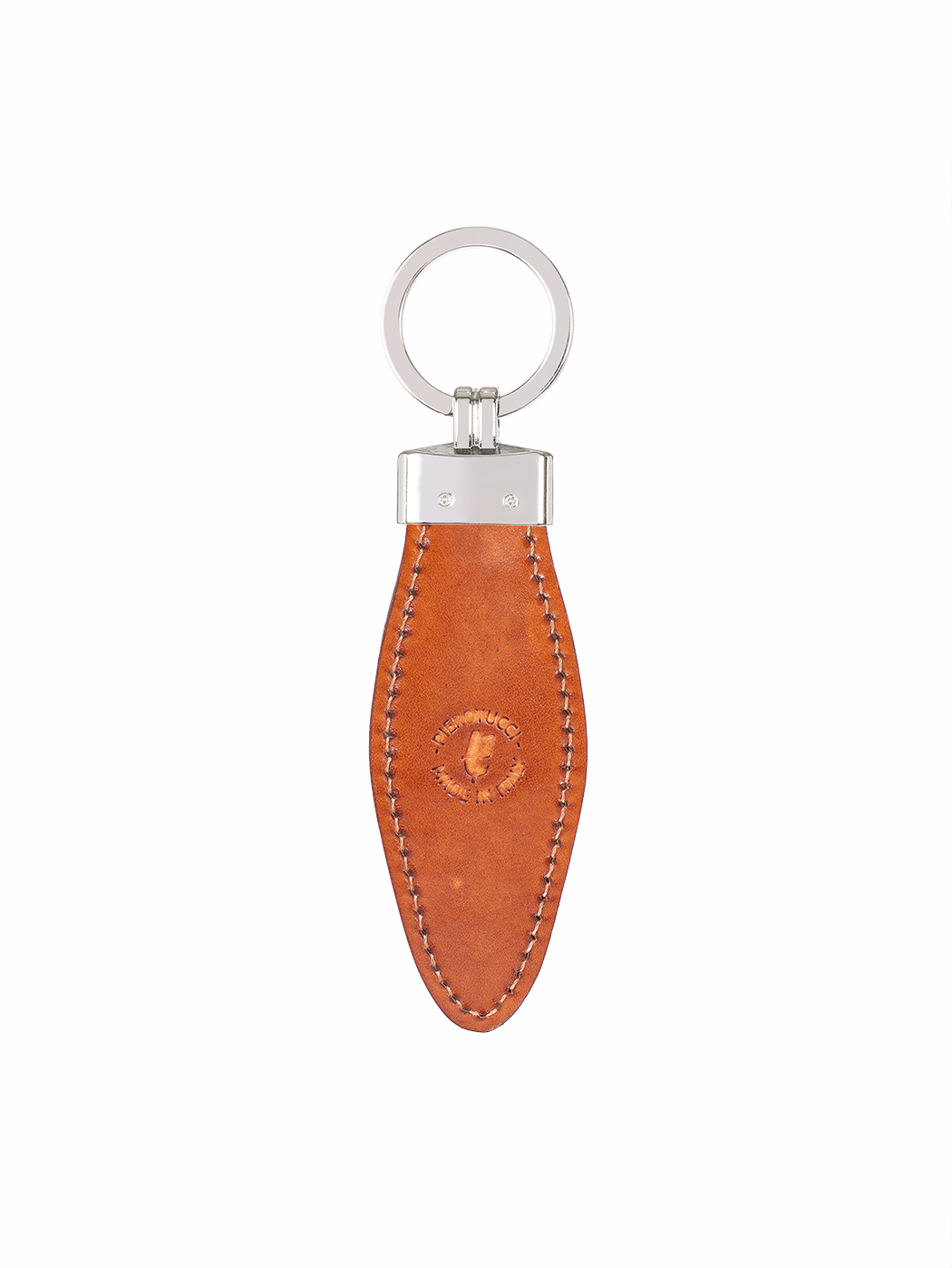 Weaved Fishtail Cuoio Leather Key Ring Tan