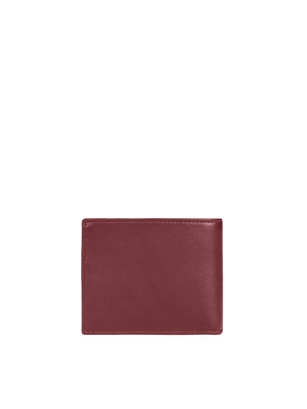 Classic Smooth Leather Bifold Card Wallet Prune Red