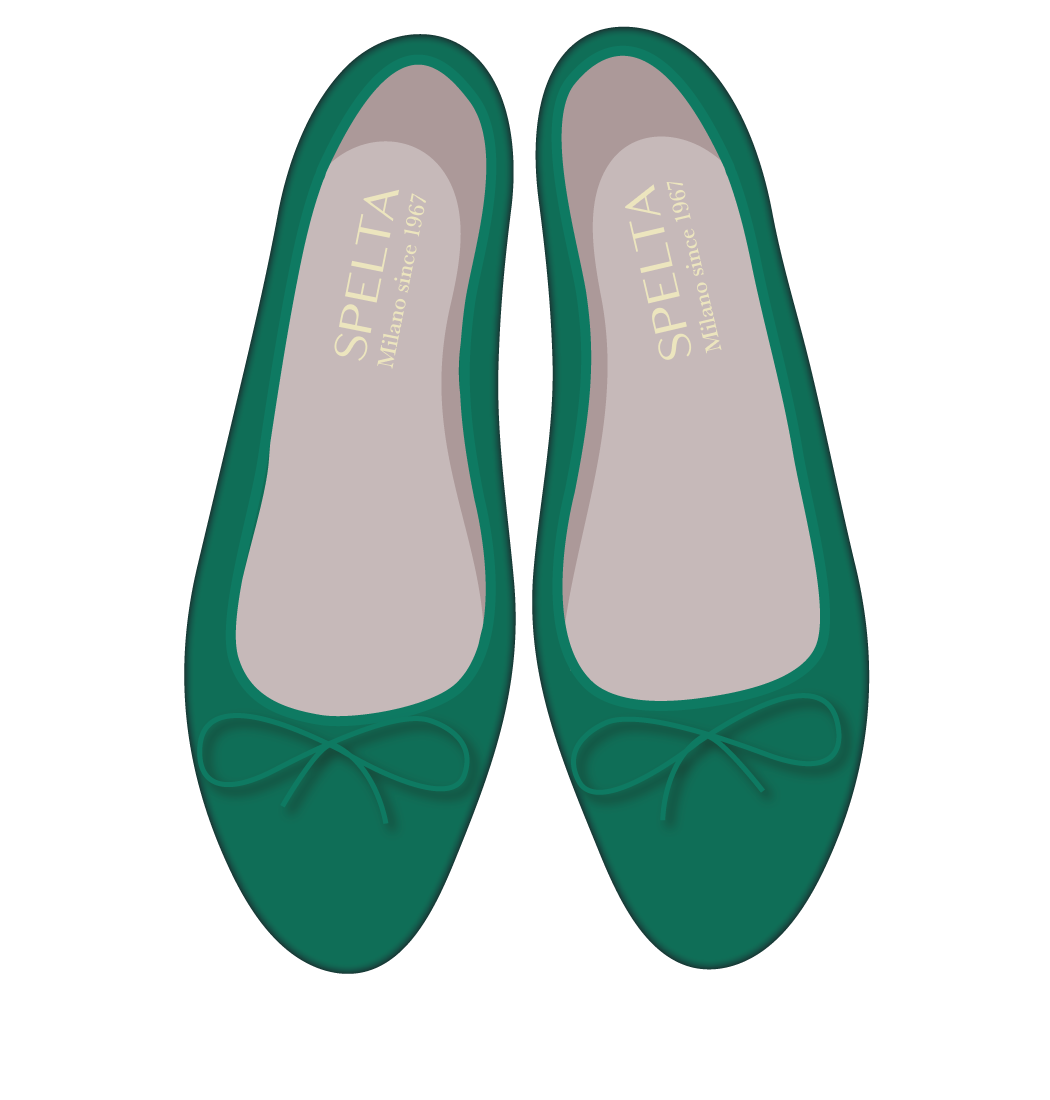 Ballet Flats Handmade - Green Nappa