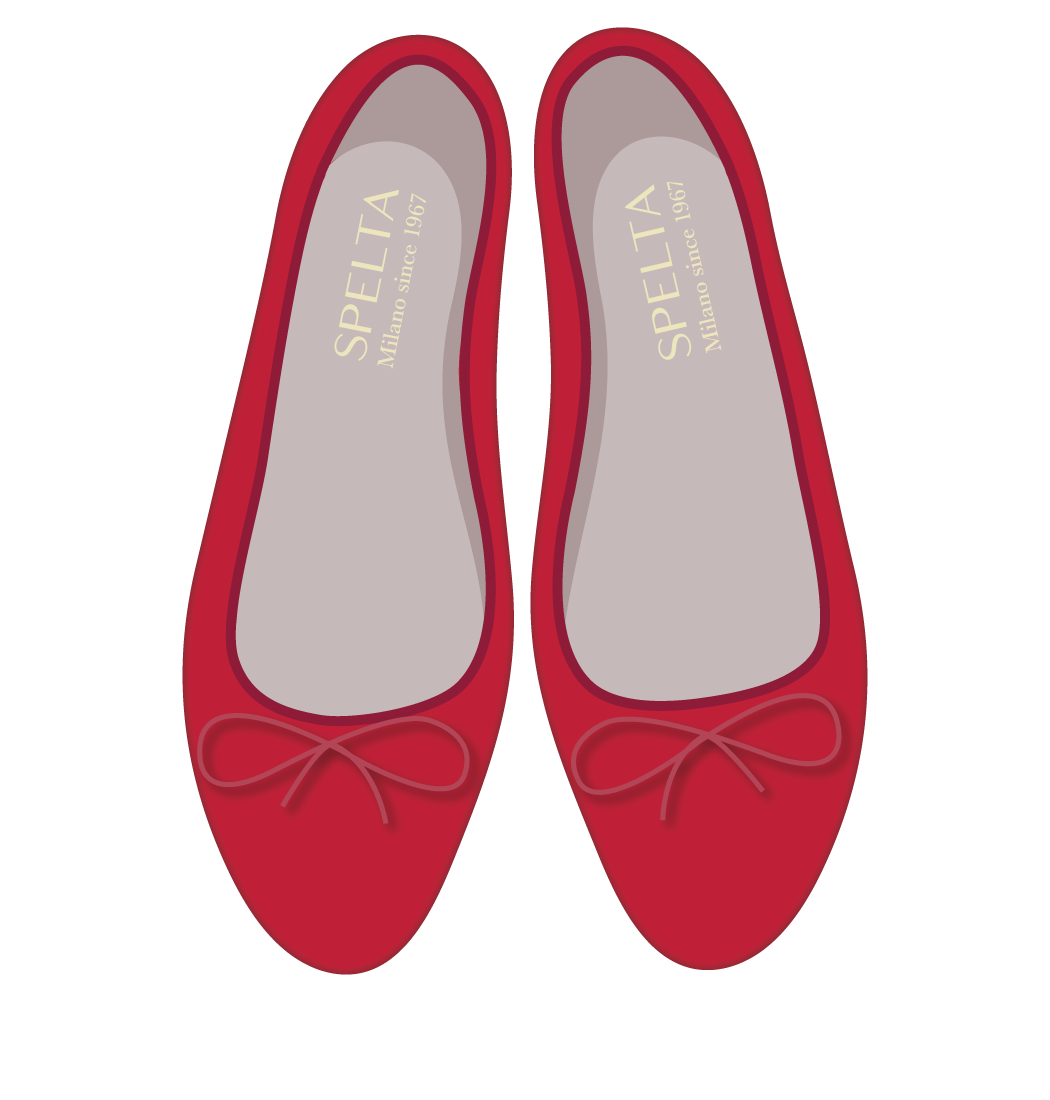 Ballet Flats Handmade - Red Suede 